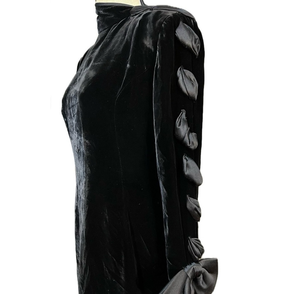 Valentino Black Velvet and Satin Dress